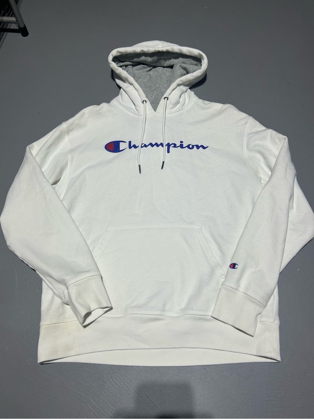 Champion Authentic AthleticWear White Hoodie (Men’s Large)